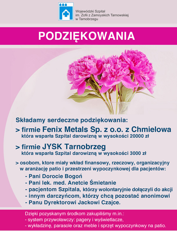 podziękowania